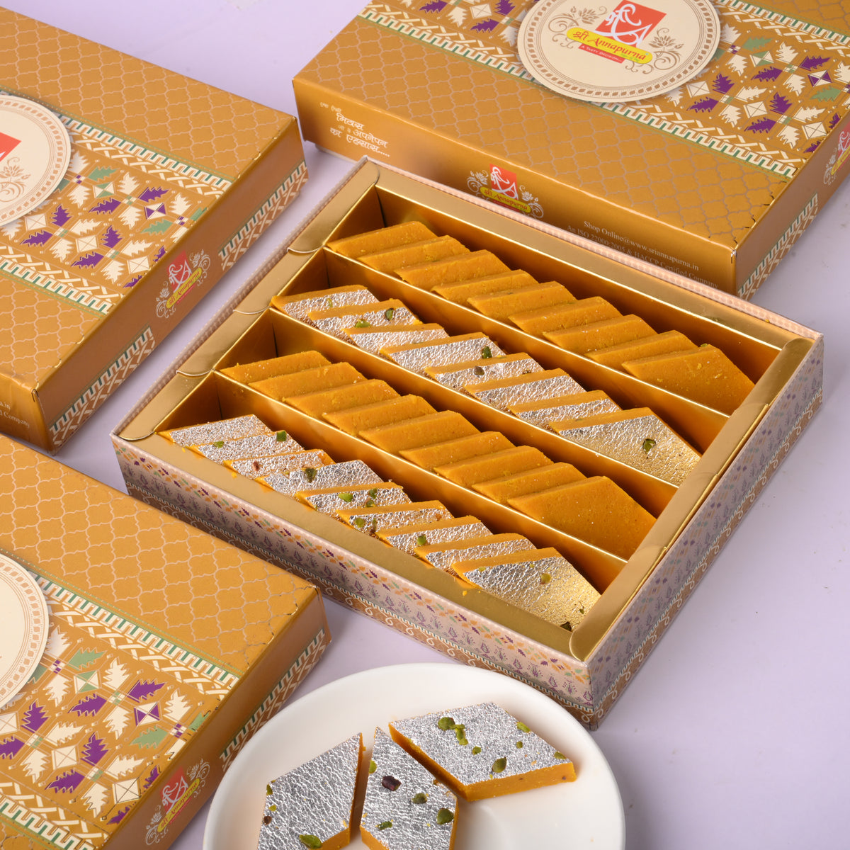 Kaju Kesar Barfi - Sri Annapurna Foods